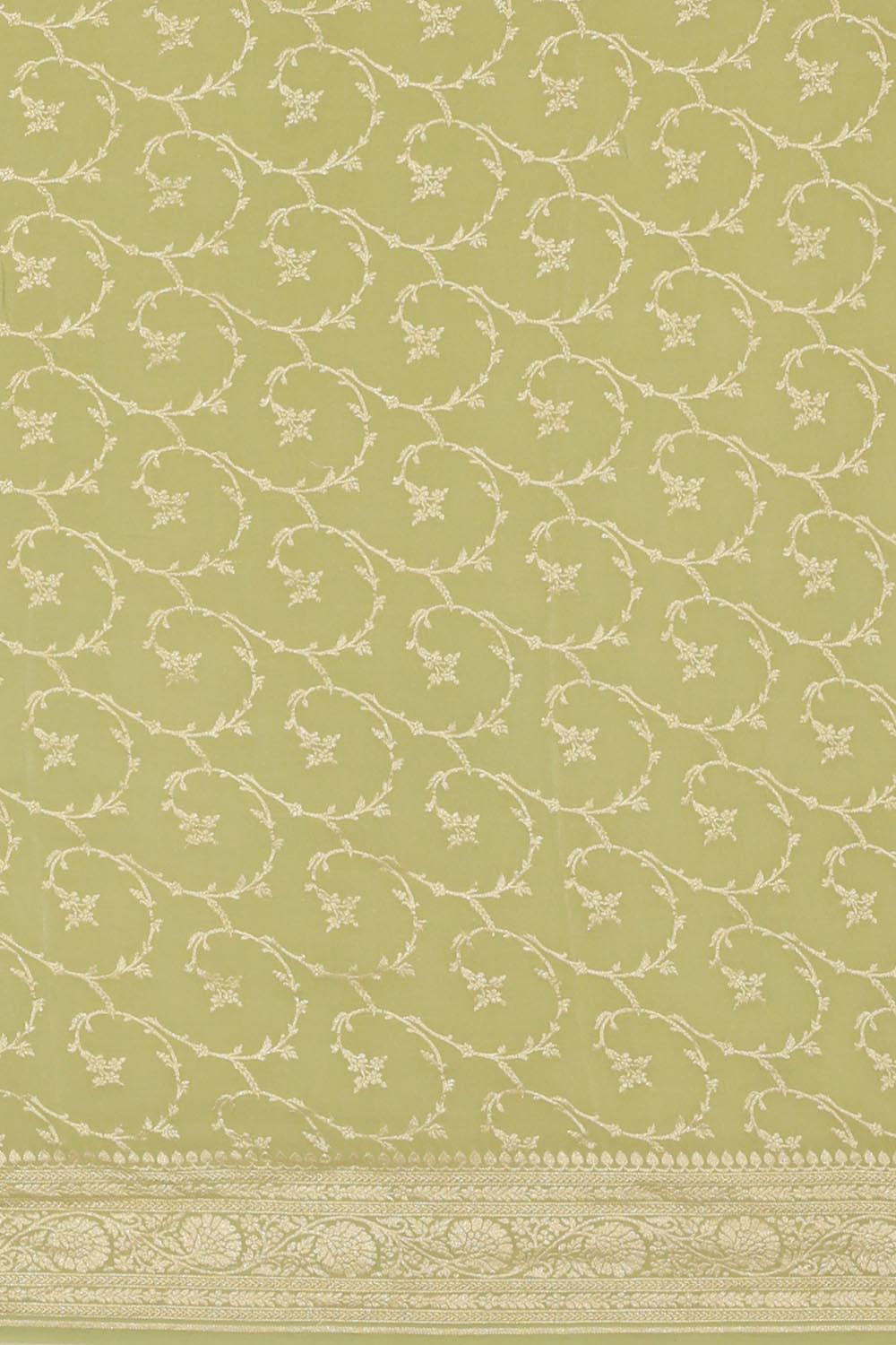 Image of Banarasi Crepe Pista Green Saree